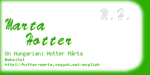 marta hotter business card